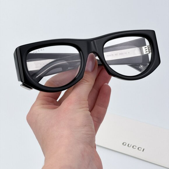 Gucci Men BRAND NEW  Sunglasses Black Transparent Rectangular GG1917S 002 - Picture 2 of 9